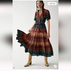 Rare Feelings Maxi Dress Free People NWT Colorful Size S